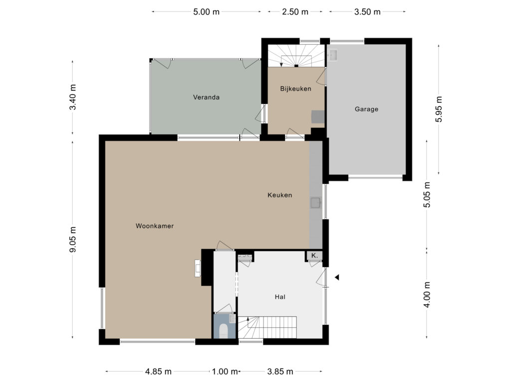 Bekijk plattegrond van Begane grond van Ransdalerweg 1