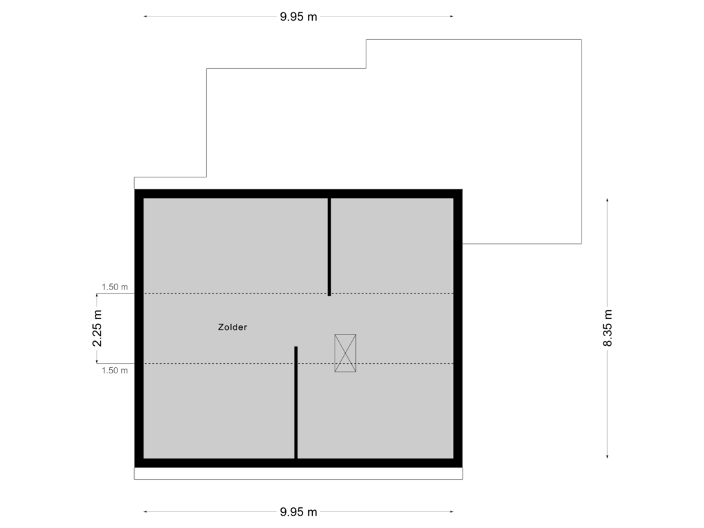 Bekijk plattegrond van Verdieping 2 van Ransdalerweg 1