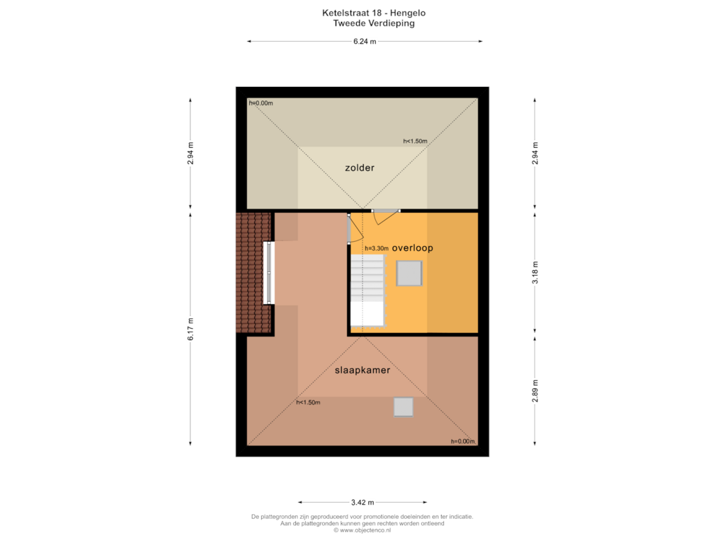 Bekijk plattegrond van Tweede Verdieping van Ketelstraat 18