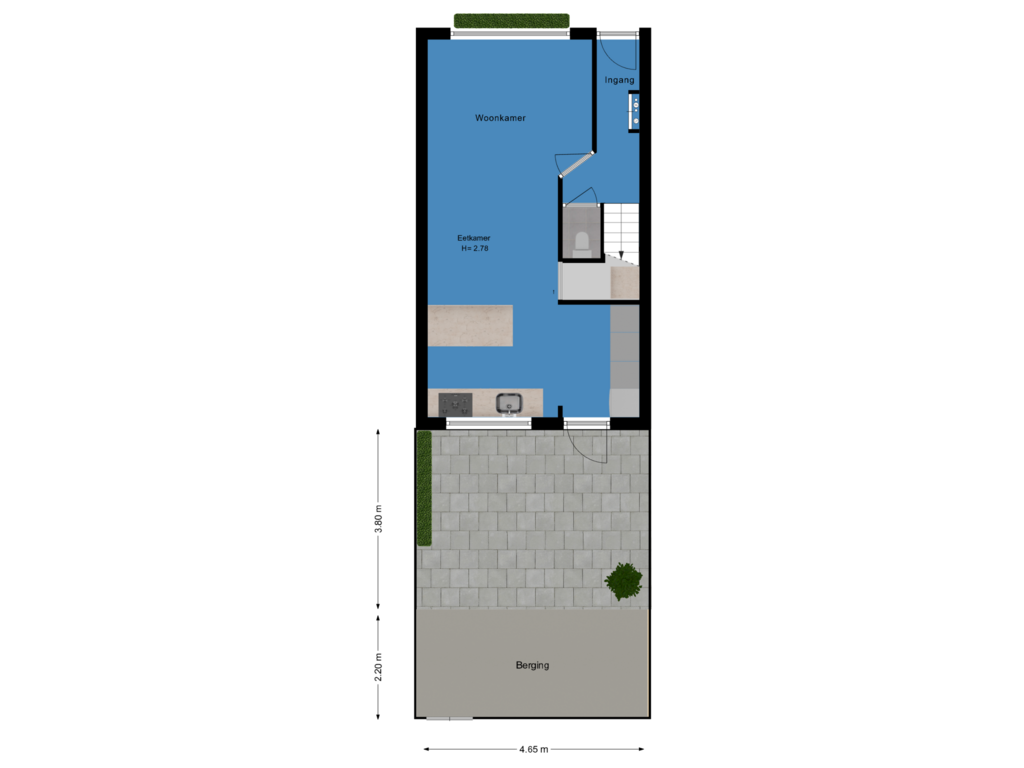 Bekijk plattegrond van Tuin van Lazaruskade 49