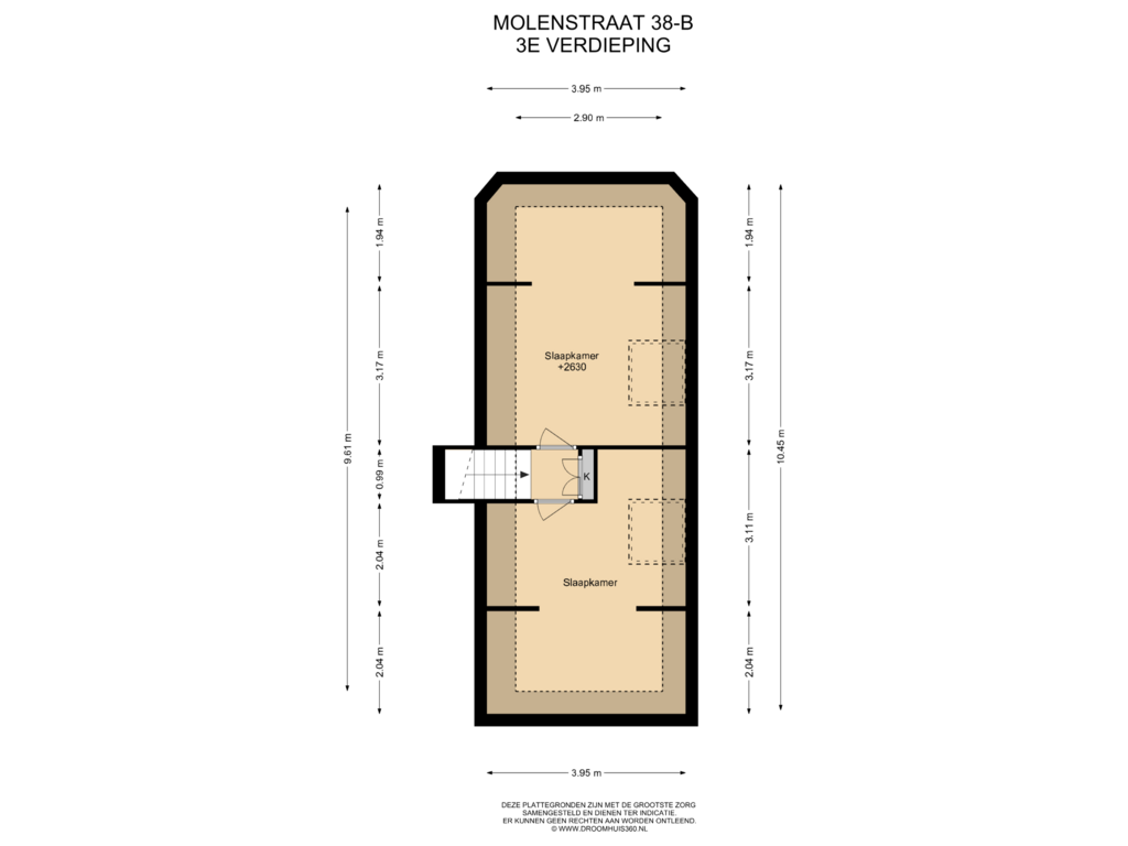 Bekijk plattegrond van 3E Verdieping van Molenstraat 38-B