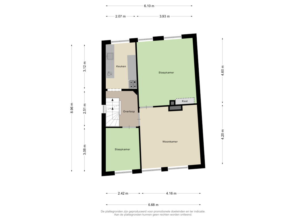 Bekijk plattegrond van Eerste Verdieping van Misterweg 3