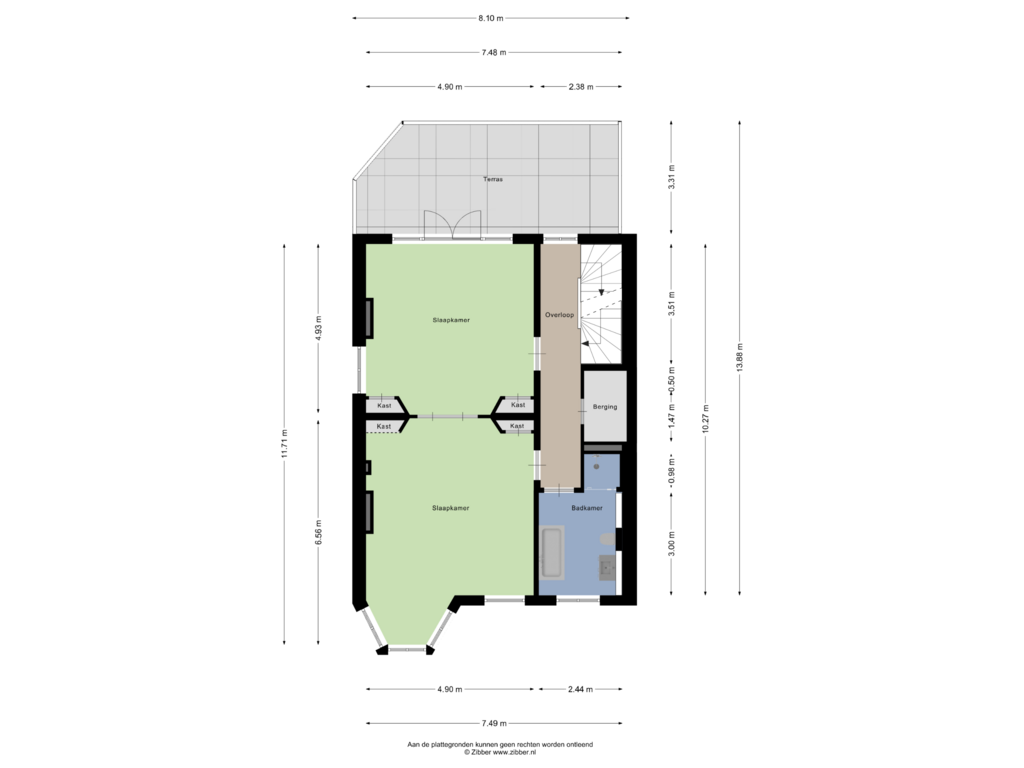 View floorplan of Eerste verdieping of Noordeindeplein 2-B