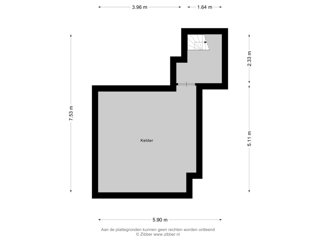 View floorplan of Kelder of Noordeindeplein 2-B