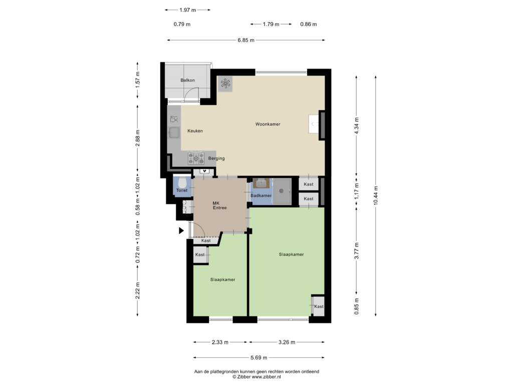 View floorplan of Appartement of Dr. J.C. Hartogslaan 30-4