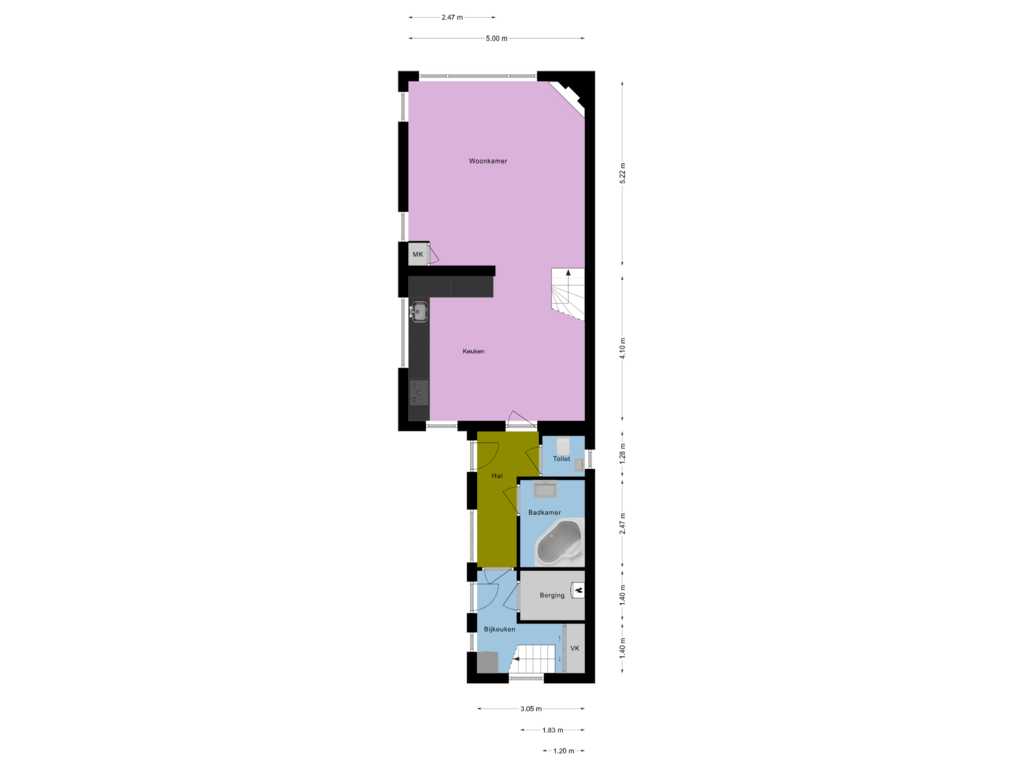 View floorplan of Begane Grond of Dahliastraat 2