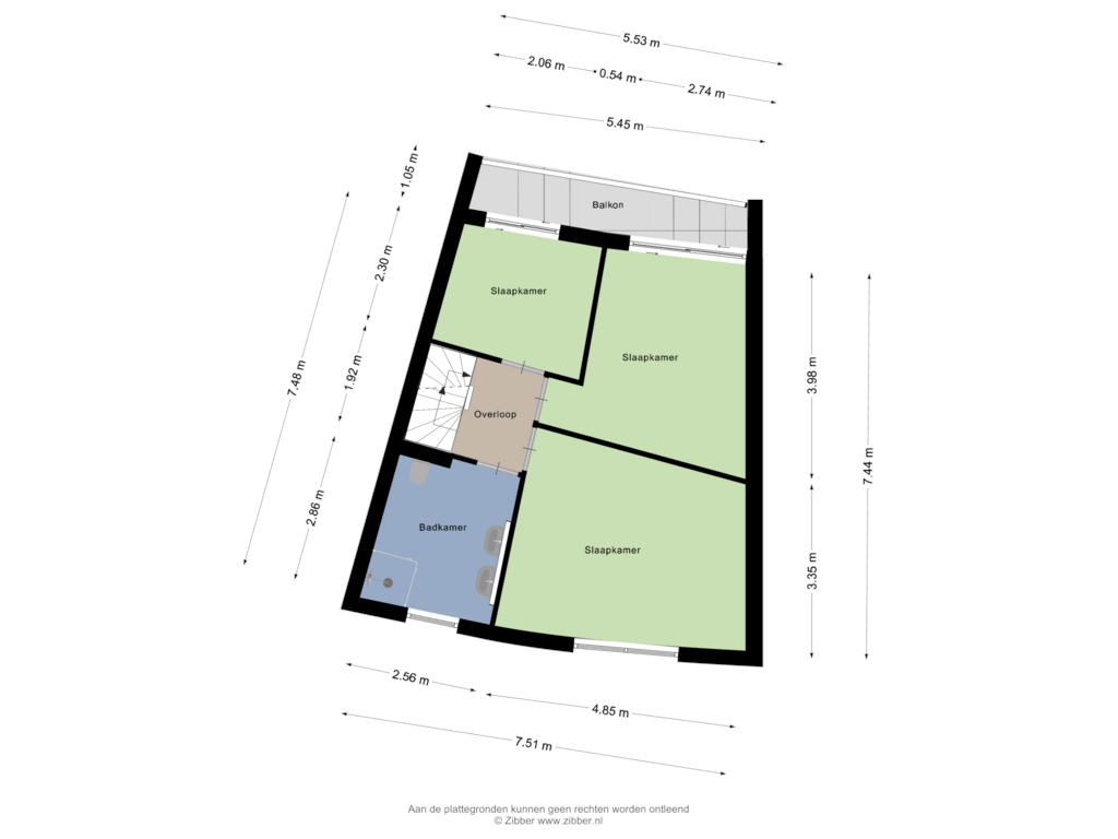 Bekijk plattegrond van Eerste Verdieping van Cornelis Claasz Baas Hof 5