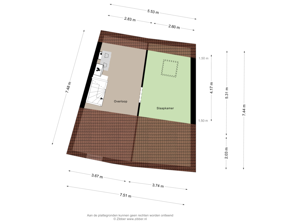 Bekijk plattegrond van Tweede Verdieping van Cornelis Claasz Baas Hof 5