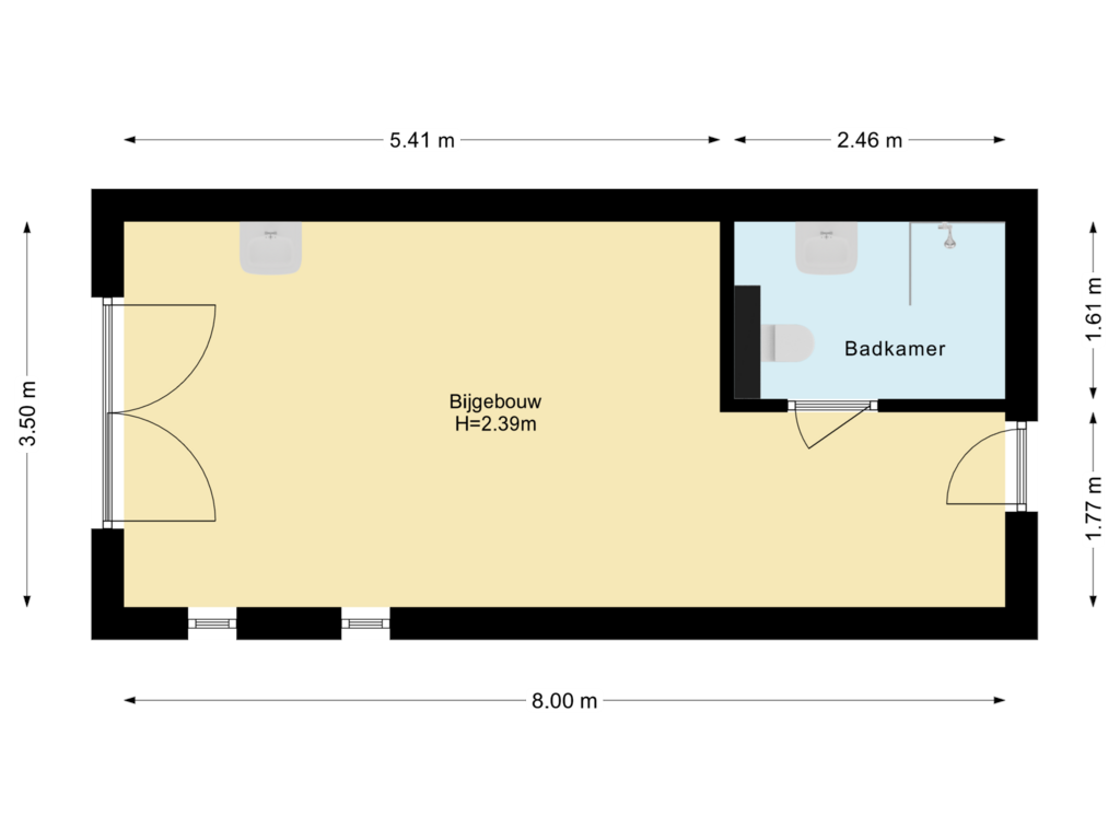 View floorplan of Bijgebouw 1 of Dorpsstraat 32