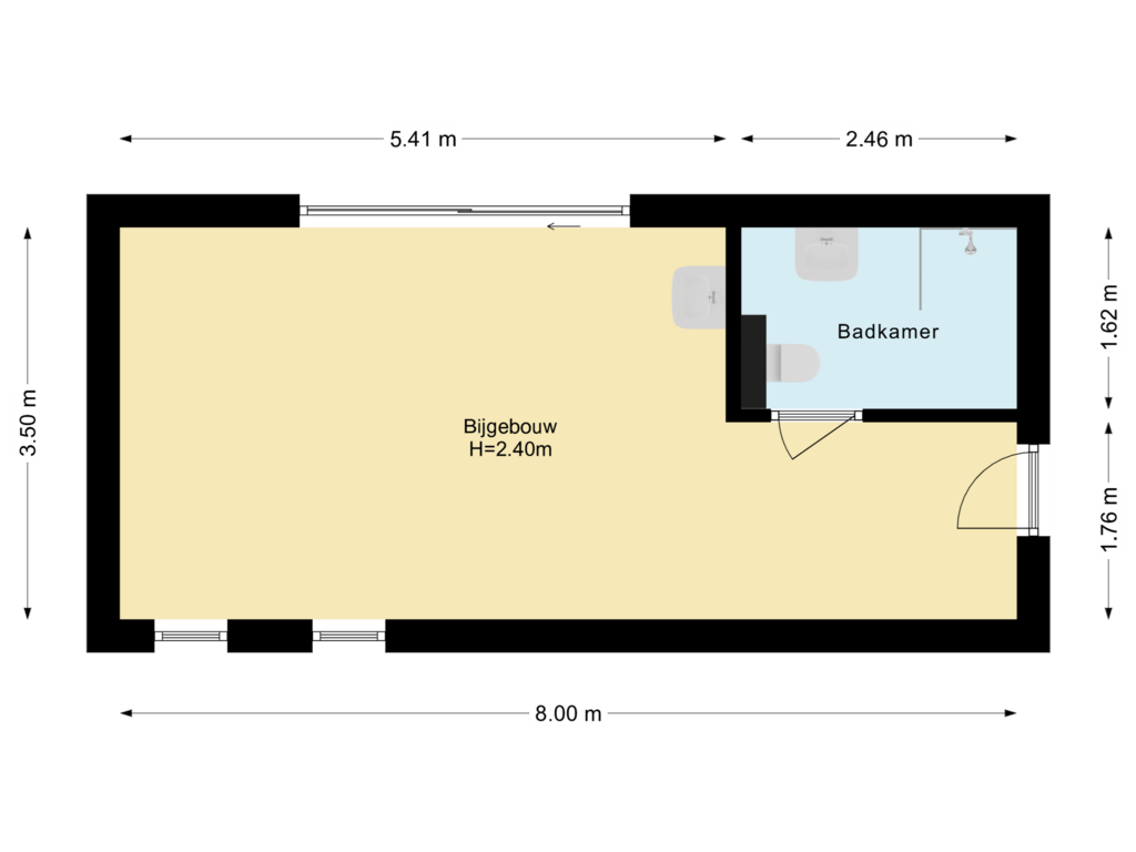 View floorplan of Bijgebouw 2 of Dorpsstraat 32