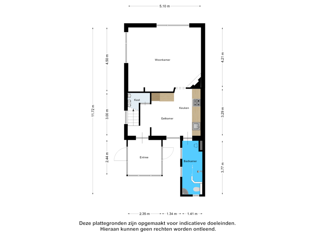 Bekijk plattegrond van Begane Grond van Mientweg 70