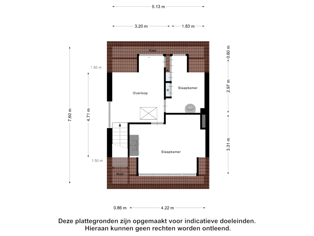 Bekijk plattegrond van Eerste Verdieping van Mientweg 70