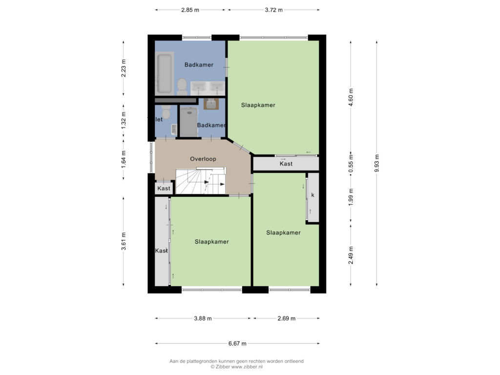 Bekijk plattegrond van Eerste Verdieping van Gunterstein 16