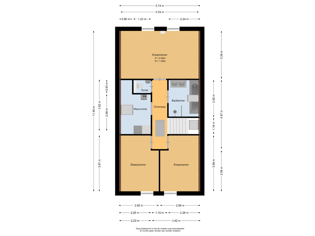 Bekijk plattegrond van Eerste verdieping van Wielsekade 39-C