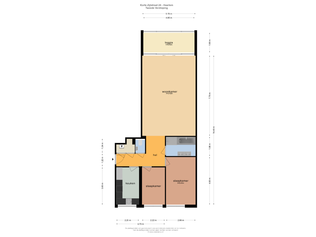 Bekijk plattegrond van TWEEDE VERDIEPING van Korte Zijlstraat 24