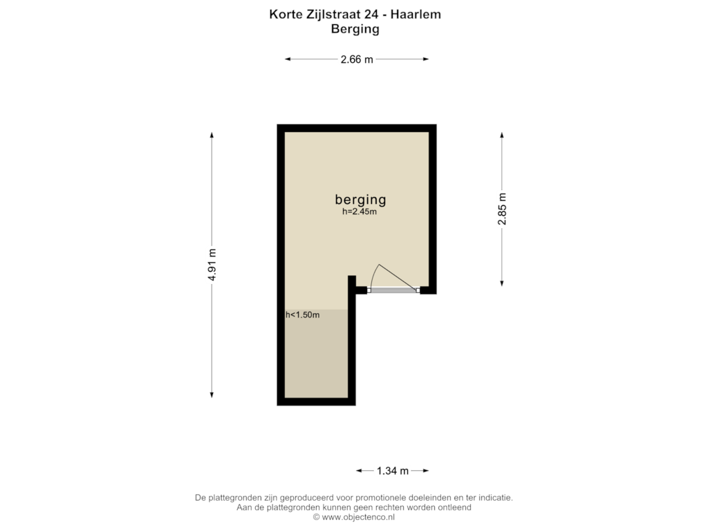 Bekijk plattegrond van BERGING van Korte Zijlstraat 24