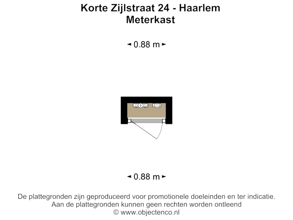 Bekijk plattegrond van METERKAST van Korte Zijlstraat 24