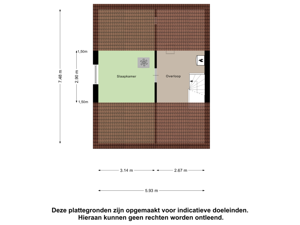 Bekijk plattegrond van Tweede Verdieping van Anjelierstraat 49