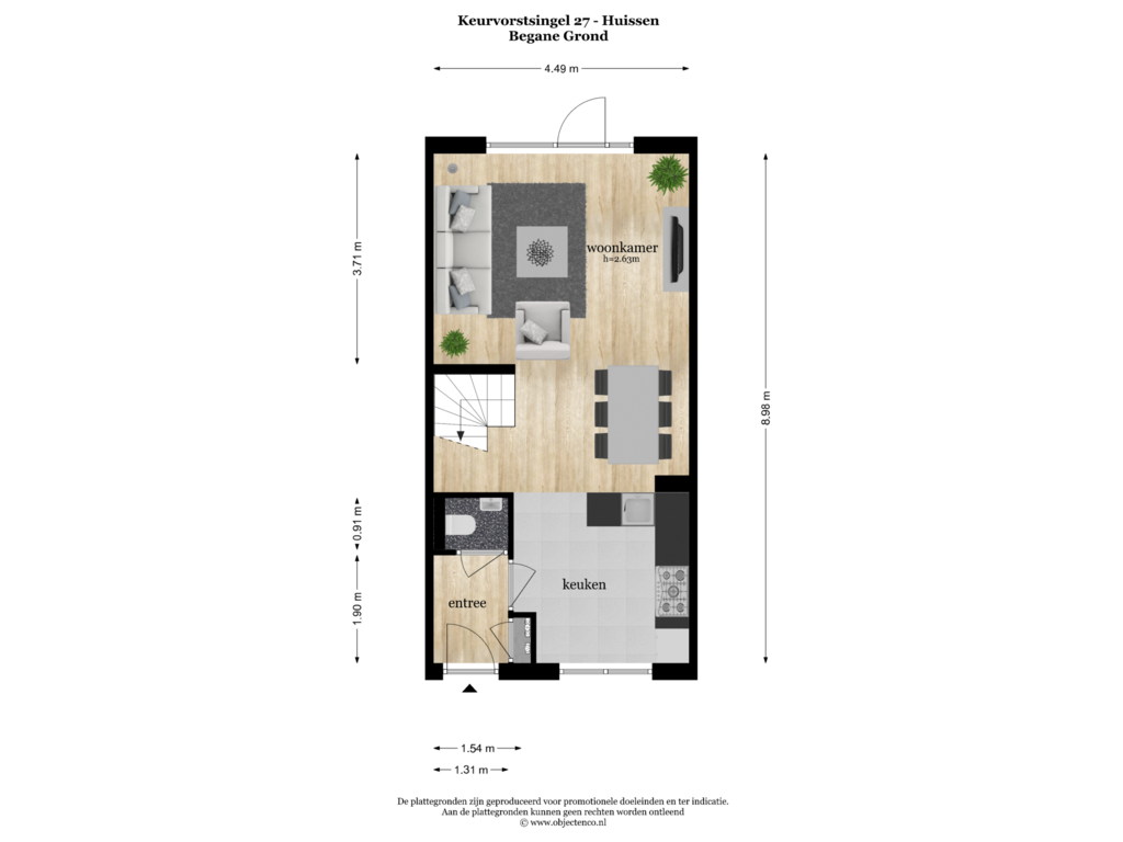 Bekijk plattegrond van BEGANE GROND van Keurvorstsingel 27