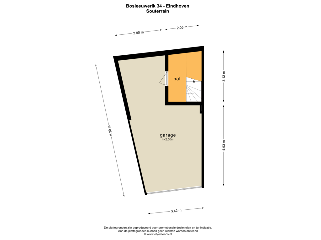 Bekijk plattegrond van SOUTERRAIN van Bosleeuwerik 34