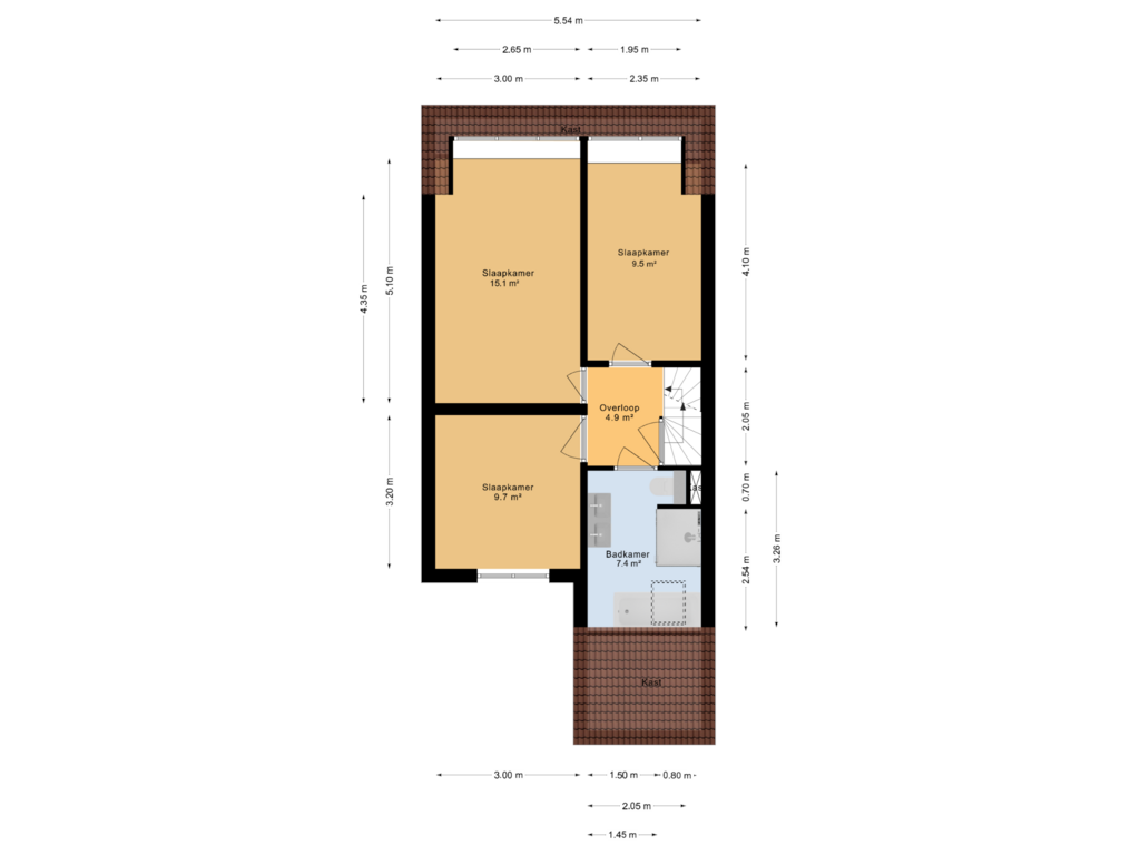 Bekijk plattegrond van 1e verdieping van Aggemastate 57