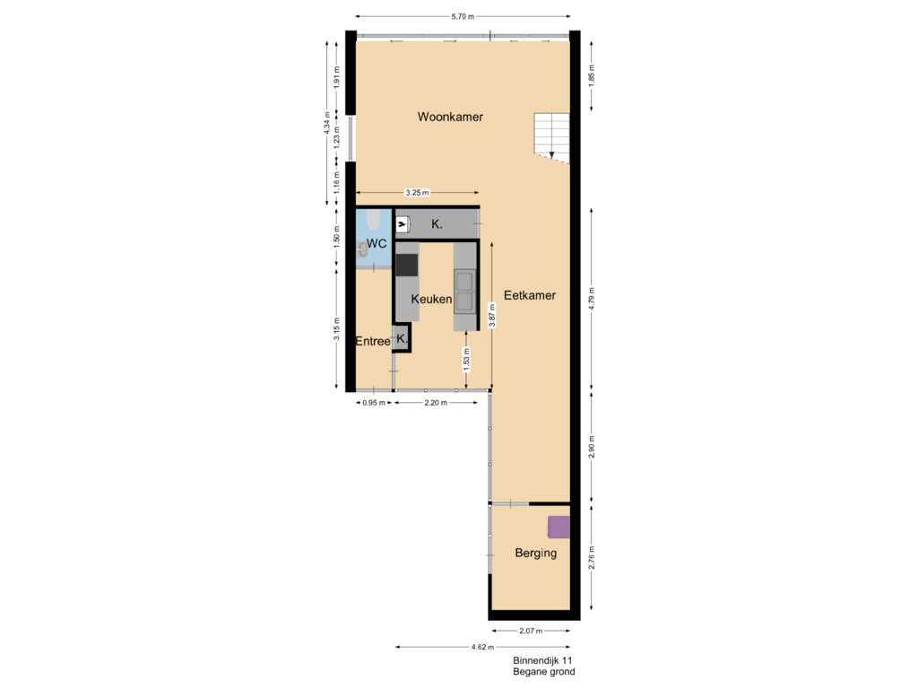 View floorplan of First floor of Binnendijk 11