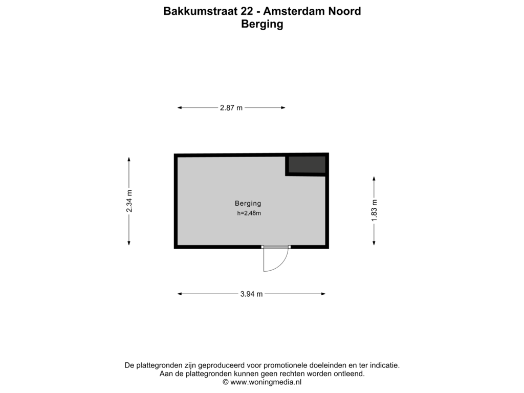 Bekijk plattegrond van Berging van Bakkumstraat 22