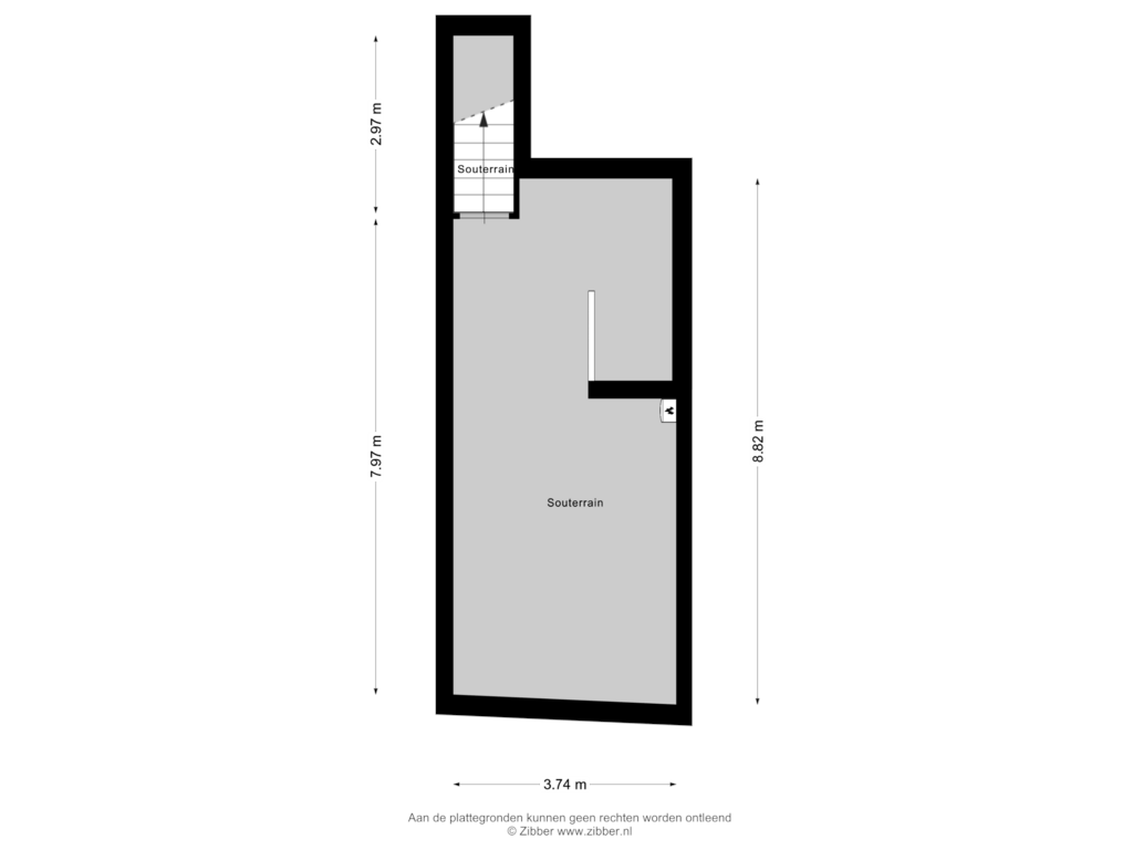 View floorplan of Souterrain of Sweersstraat 6