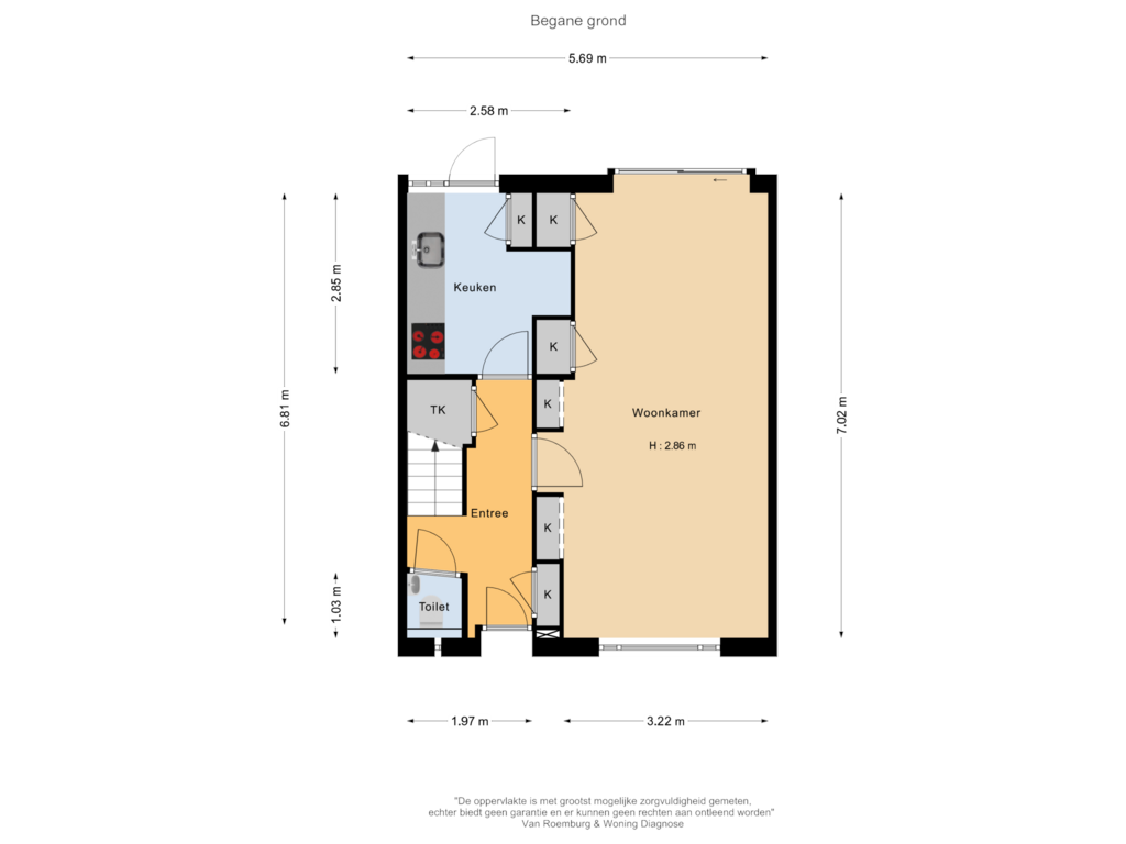 View floorplan of Begane grond of Fokkerstraat 33