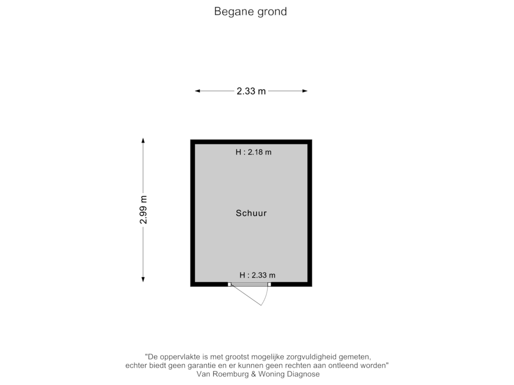 View floorplan of Schuur of Fokkerstraat 33