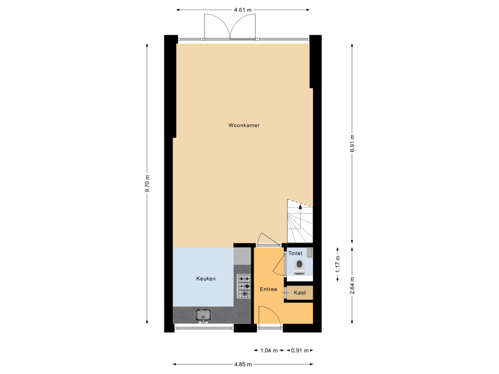 View floorplan of Begane grond of Hazenzegge 18