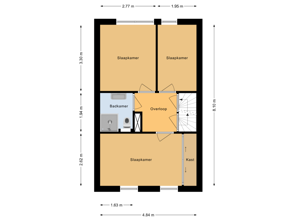 View floorplan of Eerste verdieping of Hazenzegge 18