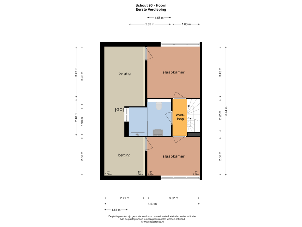 View floorplan of EERSTE VERDIEPING of Schout 60