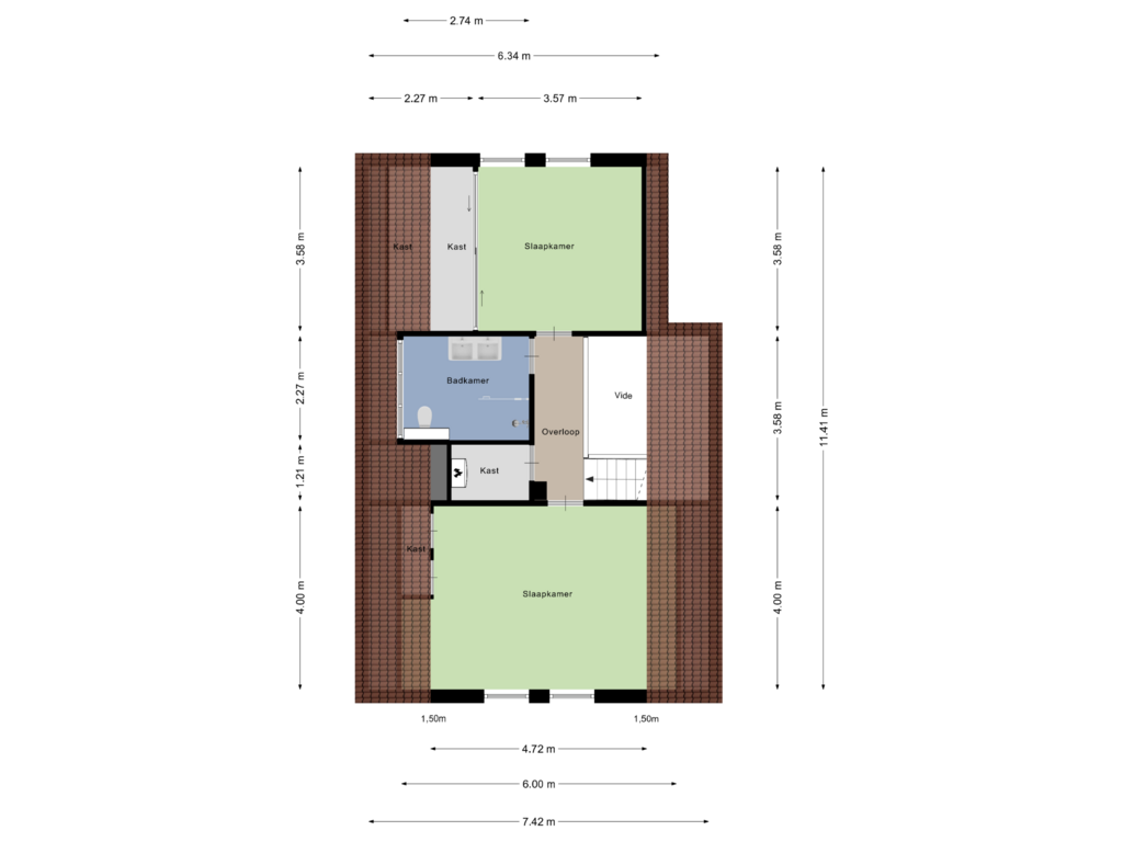 View floorplan of Eerste Verdieping of Keukenhof 1