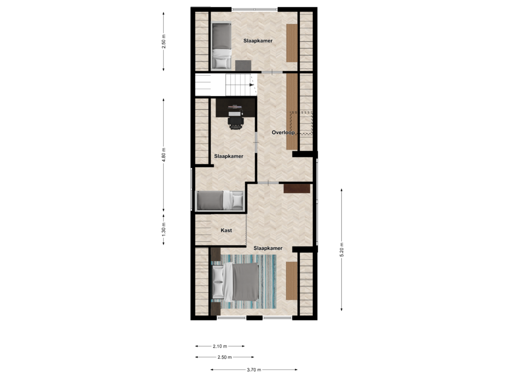 View floorplan of Eerste verdieping of Julianastraat 23