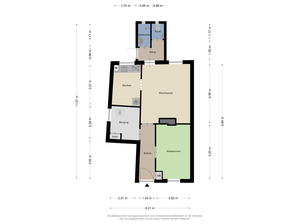 View floorplan of Begane Grond of Misterweg 5