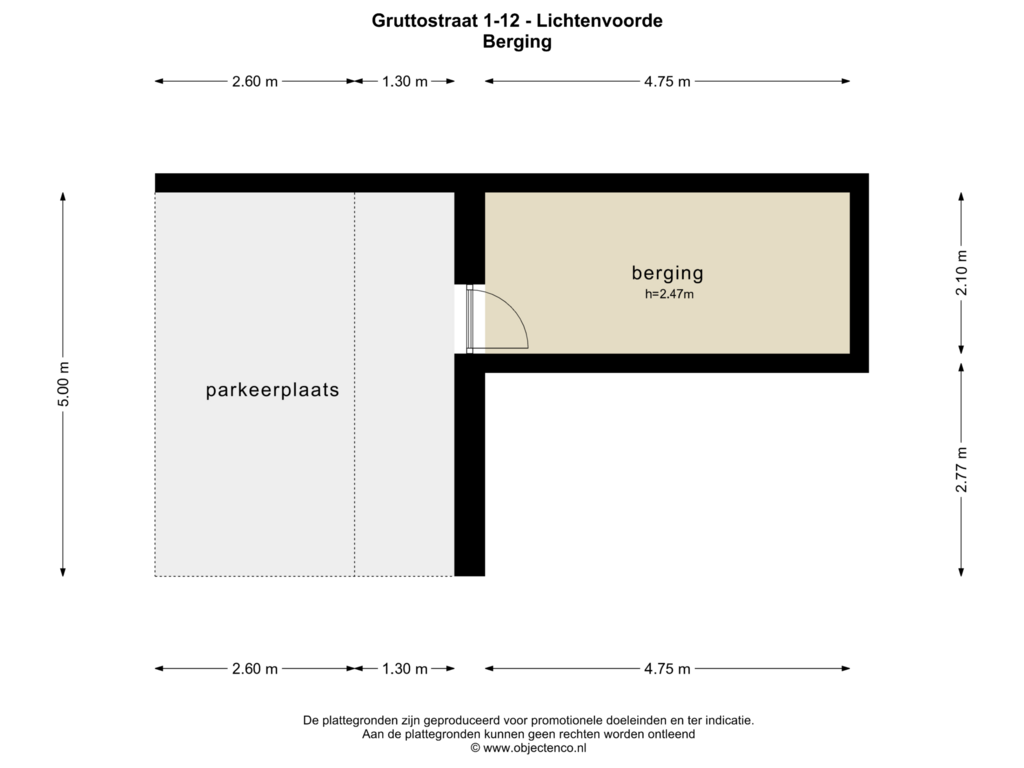 Bekijk plattegrond van Berging van Gruttostraat 1-12