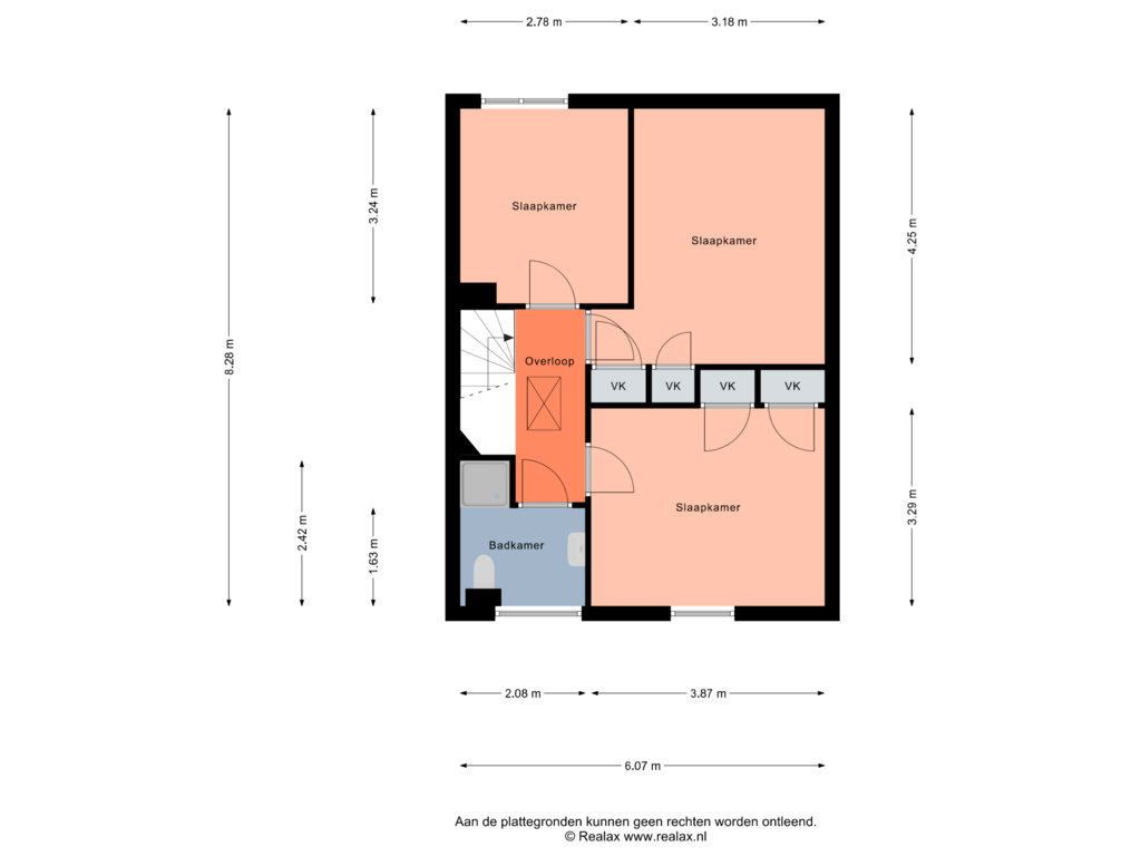 View floorplan of Verdieping 1 of Vincent van Goghstraat 3