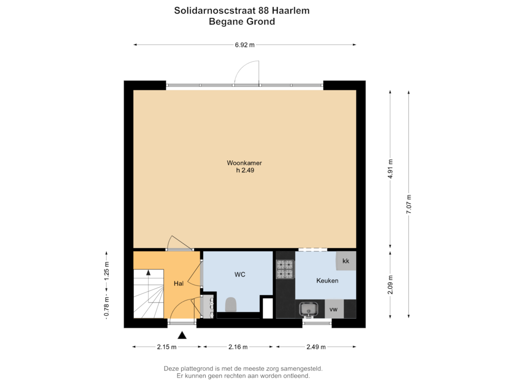 View floorplan of Begane Grond of Solidarnoscstraat 88