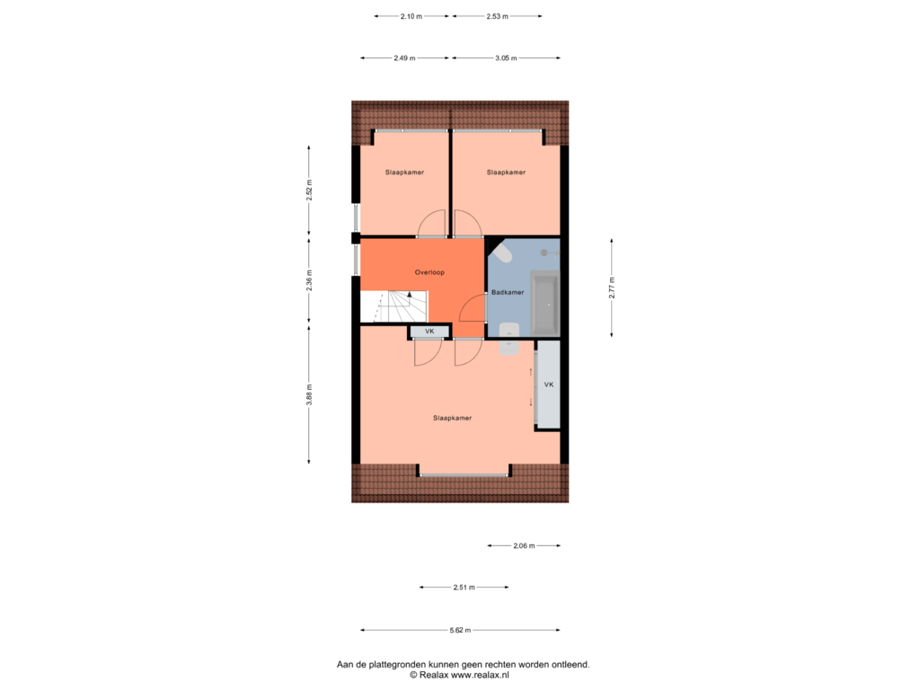 View floorplan of Verdieping 1 of Rabatstraat 17