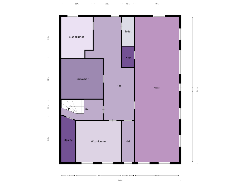 View floorplan of Begane grond of Kerkstraat 14