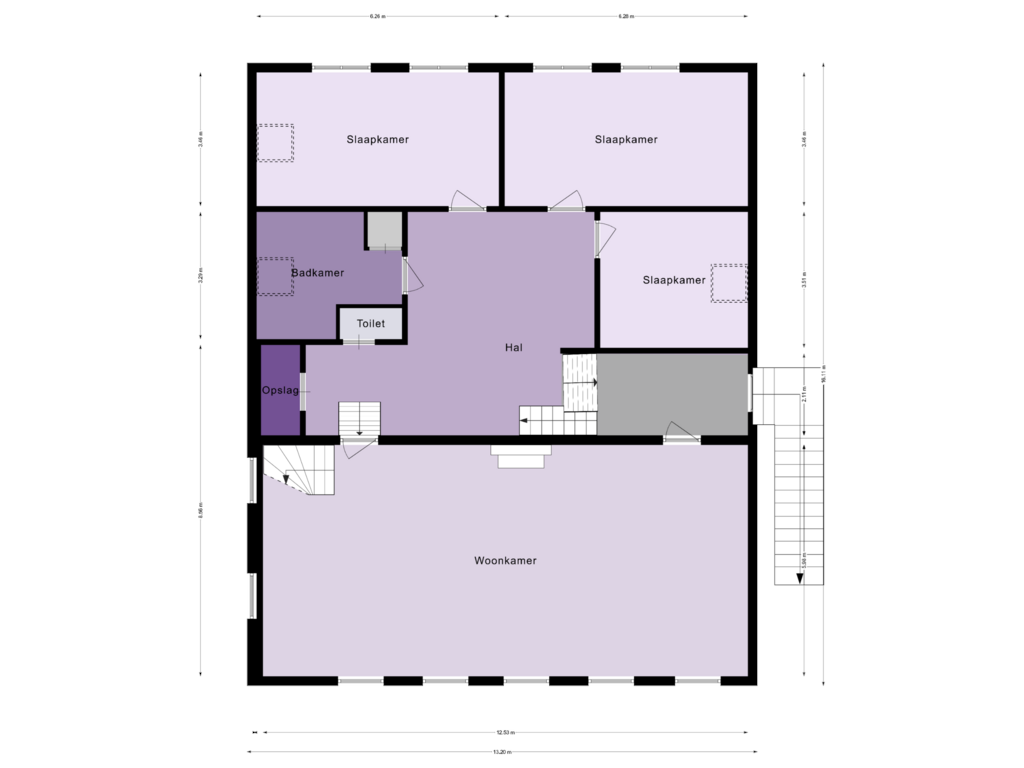 View floorplan of Eerste verdieping of Kerkstraat 14