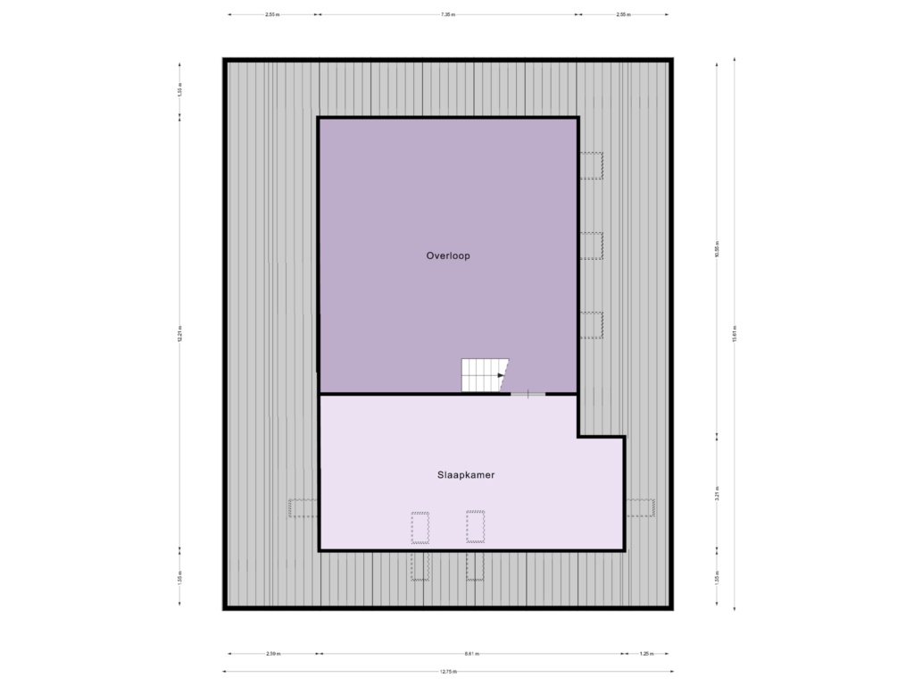 View floorplan of Zolder of Kerkstraat 14