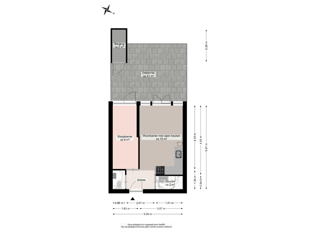 View floorplan of Begane grond of Tuinbouwdwarsstraat 18-B