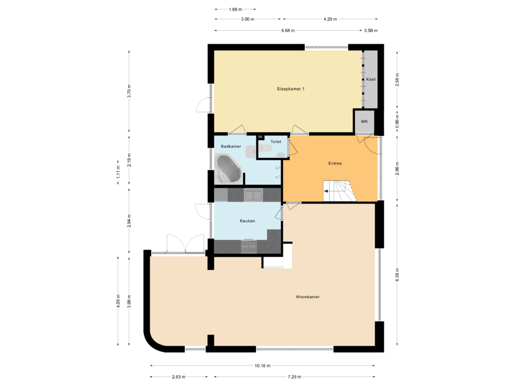 Bekijk plattegrond van Begane grond van Hoenderloseweg 67