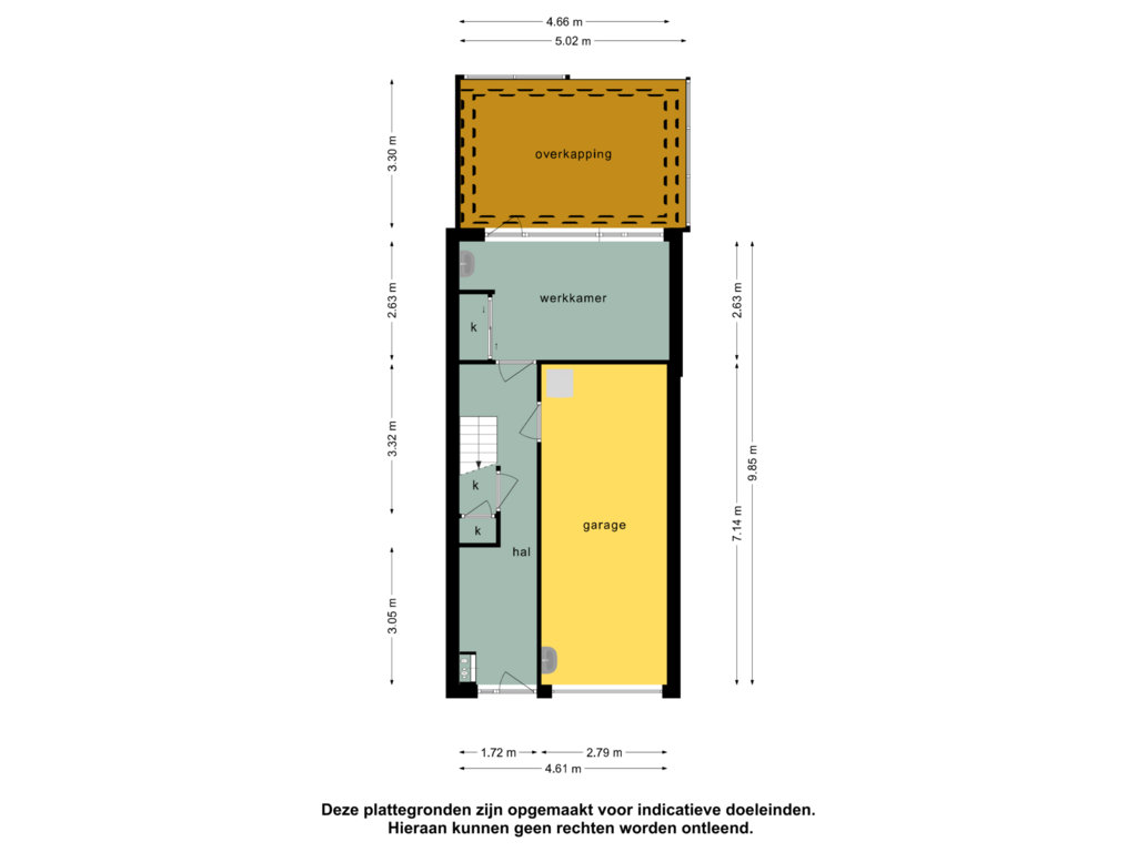 View floorplan of Begane grond of Middelijk 36