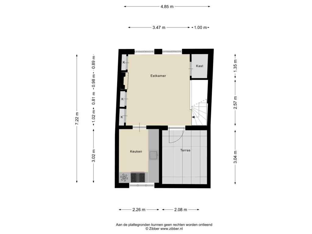 Bekijk plattegrond van Eerste Verdieping van Langestraat 2-A