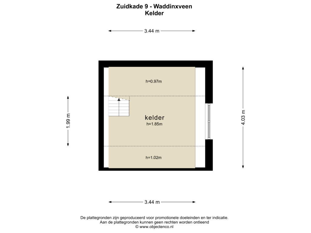 Bekijk plattegrond van KELDER van Zuidkade 9