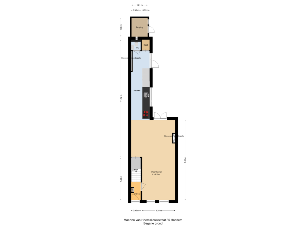 View floorplan of Begane grond of Maerten van Heemskerckstraat 35