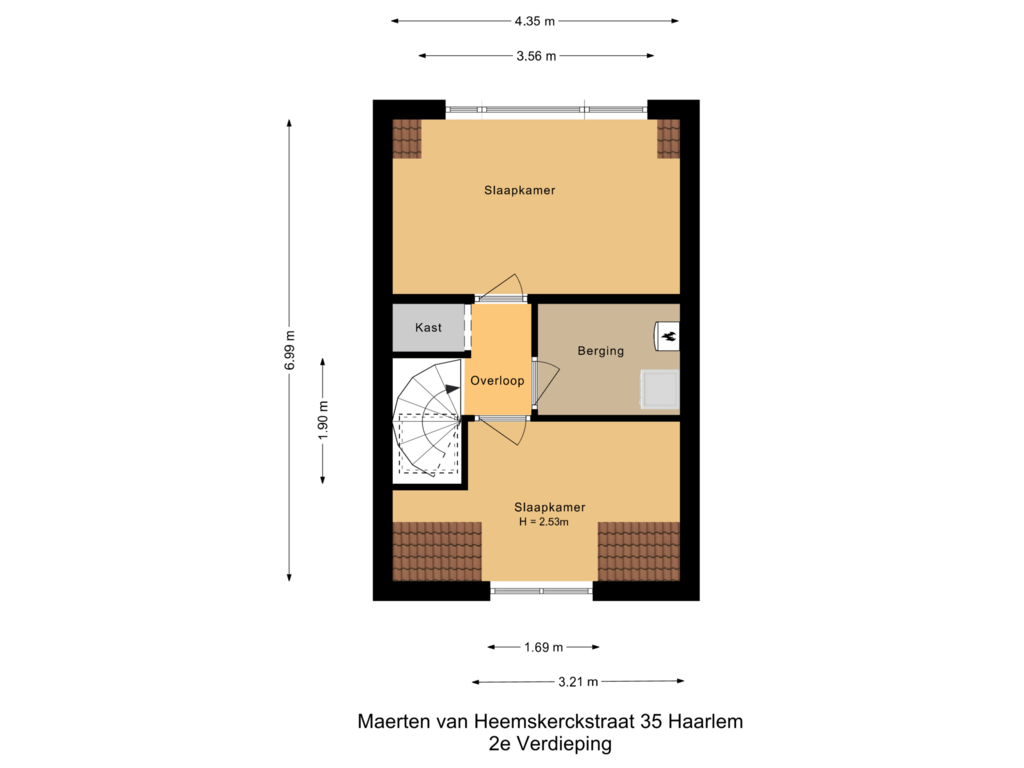 View floorplan of 2e Verdieping of Maerten van Heemskerckstraat 35